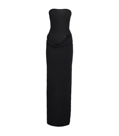 Maygel Coronel Strapless Campano Maxi Dress In 黑色