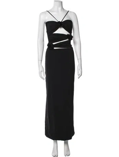 Pre-owned Maygel Coronel Strapless Long Dress In Black