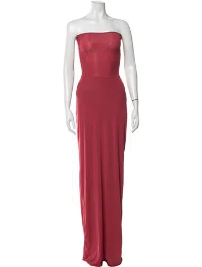 Pre-owned Maygel Coronel Strapless Long Dress In Red