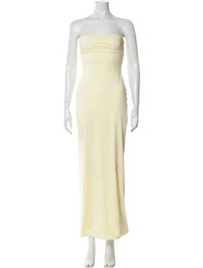 Pre-owned Maygel Coronel Strapless Long Dress In Yellow