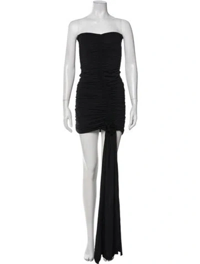 Pre-owned Maygel Coronel Strapless Mini Dress In Black