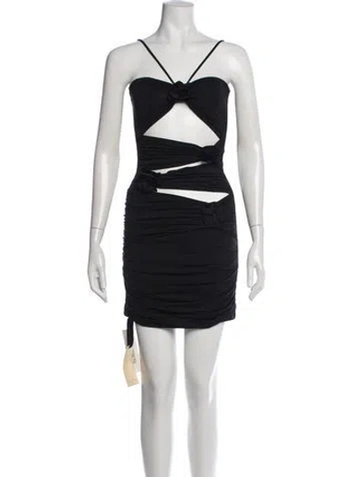 Pre-owned Maygel Coronel Strapless Mini Dress In Black