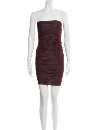 Pre-owned Maygel Coronel Strapless Mini Dress In Burgundy