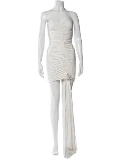 Pre-owned Maygel Coronel Strapless Mini Dress In Neutral
