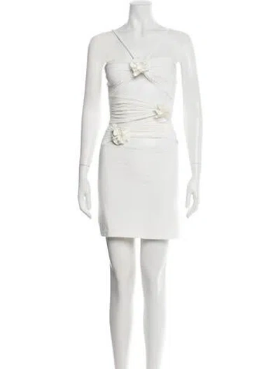 Pre-owned Maygel Coronel Strapless Mini Dress In Neutrals