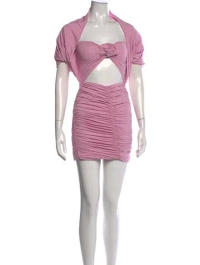Pre-owned Maygel Coronel Strapless Mini Dress In Pink