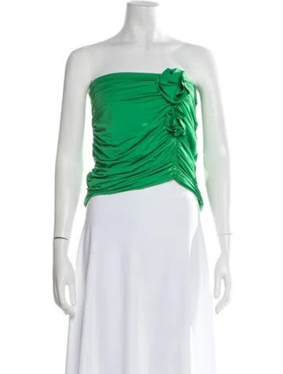 Pre-owned Maygel Coronel Strapless Top In Green