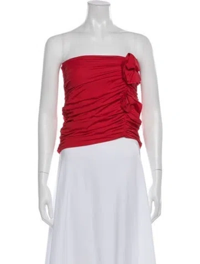 Pre-owned Maygel Coronel Strapless Top In Red