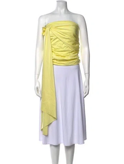 Pre-owned Maygel Coronel Strapless Top W/ Tags In Yellow
