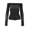 Maygel Coronel Stretch Technical Jersey Top In Black