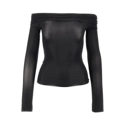 Maygel Coronel Stretch Technical Jersey Top In Black