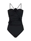 Maygel Coronel Trinitaria Cutout Halter One-piece Swimsuit In Black