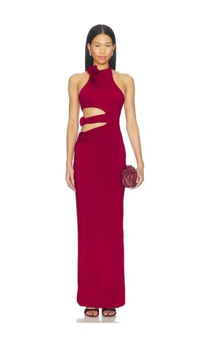 Maygel Coronel Tempus Maxi Dress In Red