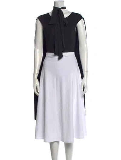 Pre-owned Maygel Coronel Tie Neck Sleeveless Top In Black