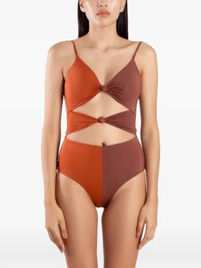 Maygel Coronel Triana Knot-detail Swimsuit In Multi