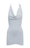 Maygel Coronel Tu Carinito Knit Jacquard Halter Mini Dress In White