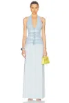 Maygel Coronel Villadiego Halter Maxi Dress In Arctic