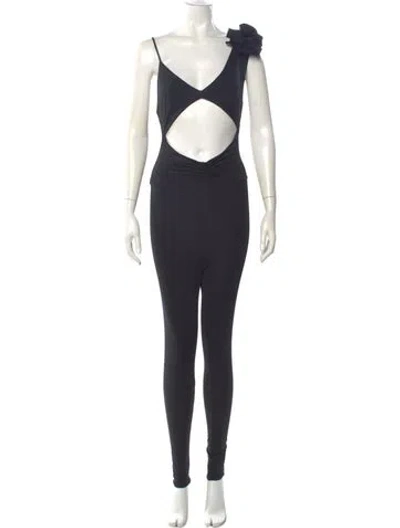 Pre-owned Maygel Coronel V-neck Jumpsuit In Green