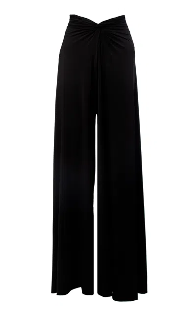 Maygel Coronel Vongola Knotted Wide-leg Pants In Black