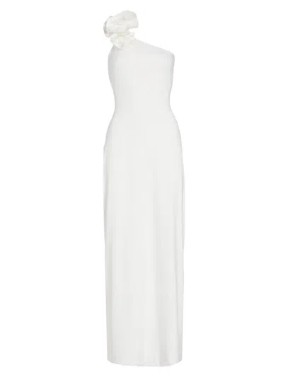 Maygel Coronel Women's Adda One-shoulder Ruffled Maxi Dress In White