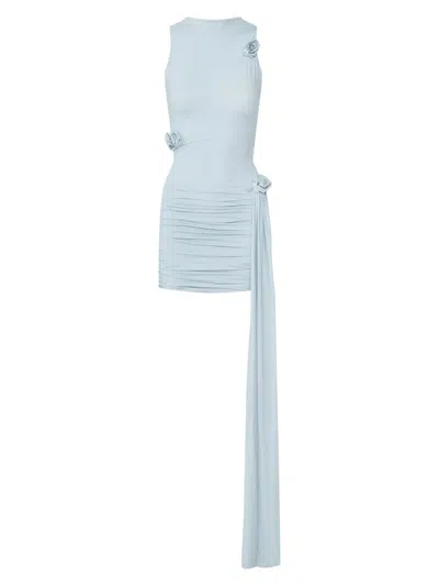 Maygel Coronel Women's Azahar Floral Appliqué Ruched Body-con Minidress In Blue