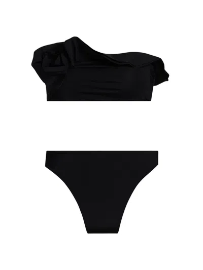 Maygel Coronel Women's Bies Ruffle-trimmed Bikini Set In Black