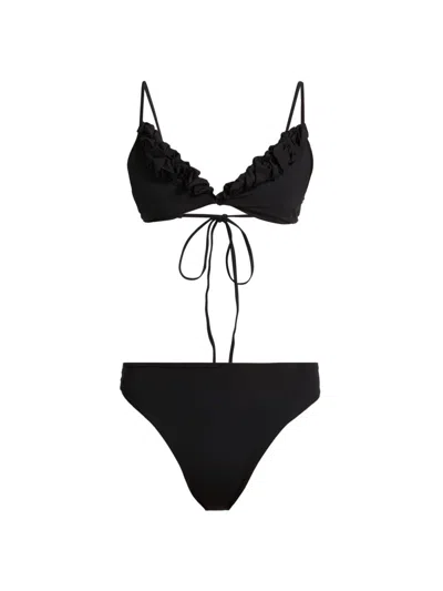 Maygel Coronel Women's Krassi Ruffled-trim Bikini In Black