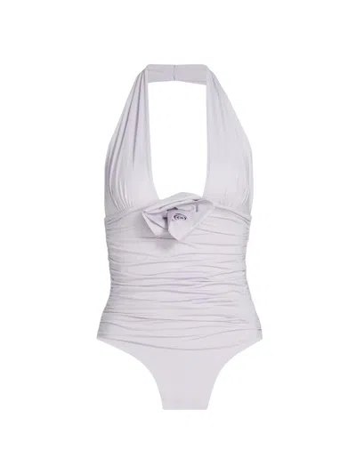 Maygel Coronel Women's Pilaya Halterneck One-piece Swimsuit In White