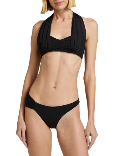 Maygel Coronel Women's Thalassa Ruched Halter Bikini In Black