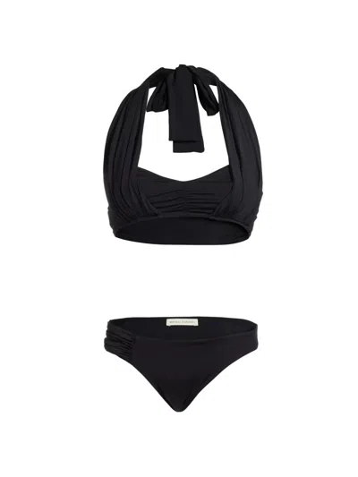 Maygel Coronel Women's Thalassa Ruched Halter Bikini In Black