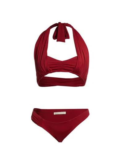 Maygel Coronel Women's Thalassa Ruched Halter Bikini In Red