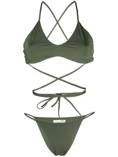 Maygel Coronel Wrap-waist Bikini In Grün