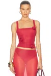 Maygel Coronel Zinnia Top In Crimson