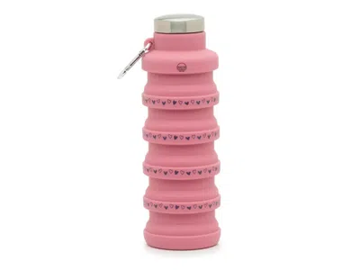 Mayim Collapsible 17oz. Heart Print Water Bottle In Pink