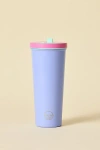 Mayim Color Block Flip Straw Tumbler In Lilac Mix At Urban Outfitters