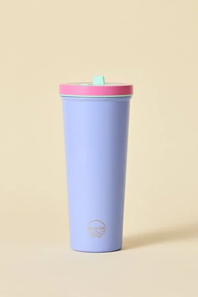 Mayim Color Block Flip Straw Tumbler In Lilac Mix At Urban Outfitters