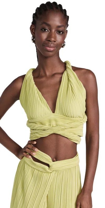 Maylé Vásquez Salome Wrap Around Crop Top In Green