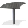 Mayline Medina Curved Desk Extension, Left - 1" Work Surface, 28" X 47"29.5" - Beveled Edge - Material: Stee
