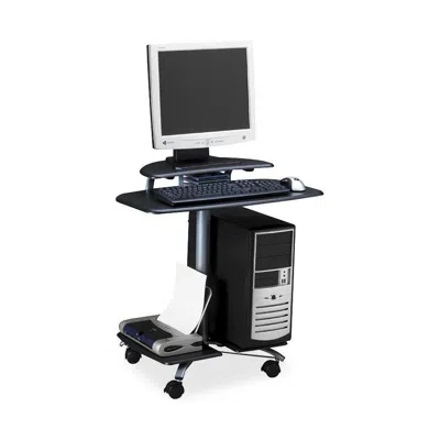 Mayline Mobile Pc Workstation - Rectangle Top - 29.50" Height X 28.50" Width X 26" Depth - Assembly Required In Black