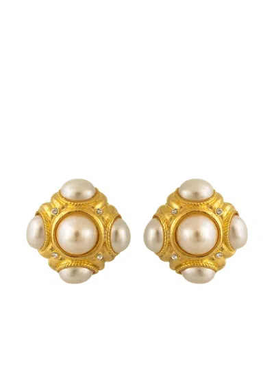 Mayol Alexis Pearl-embellishment Earrings In Gold