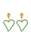 Mayol All Of My Heart Heart-shaped Earrings In Green