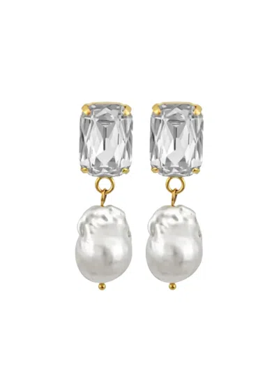 Mayol Julie Pearl Crystal-embellishment Earrings In Metallic