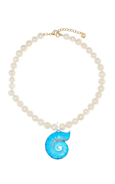 Mayol The Ursula Pearl; Glass Pendant Necklace In Blue
