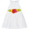Mayoral - Dress 014 White Belt Flowers 3959 In White