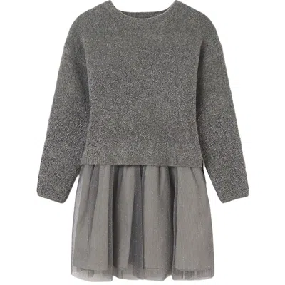 Mayoral Kids'  - Dress Grey 094 Combined Tricot 7936 In Gray
