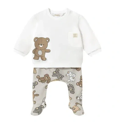 Mayoral 2 Piece Babygrow With Teddy Bears In Beige