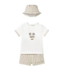 Mayoral 3 Piece Shorts Set In Beige