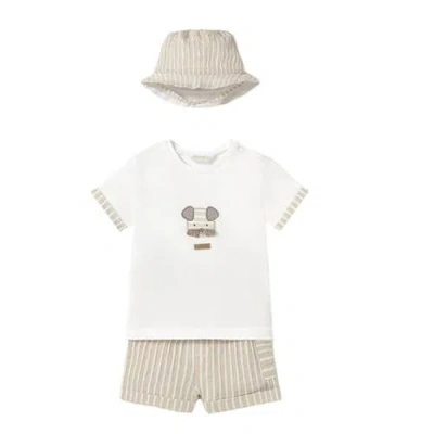 Mayoral Babies'  3 Piece Shorts Set In Beige