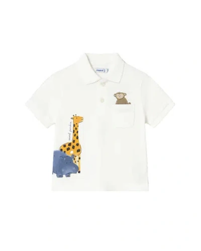 Mayoral Kids'  Animal Polo In White