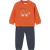 Mayoral Baby 2 Piece Car Tracksuit In Orange